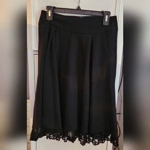 Sunny Leigh Black Skirt with Lace Trim Size 2